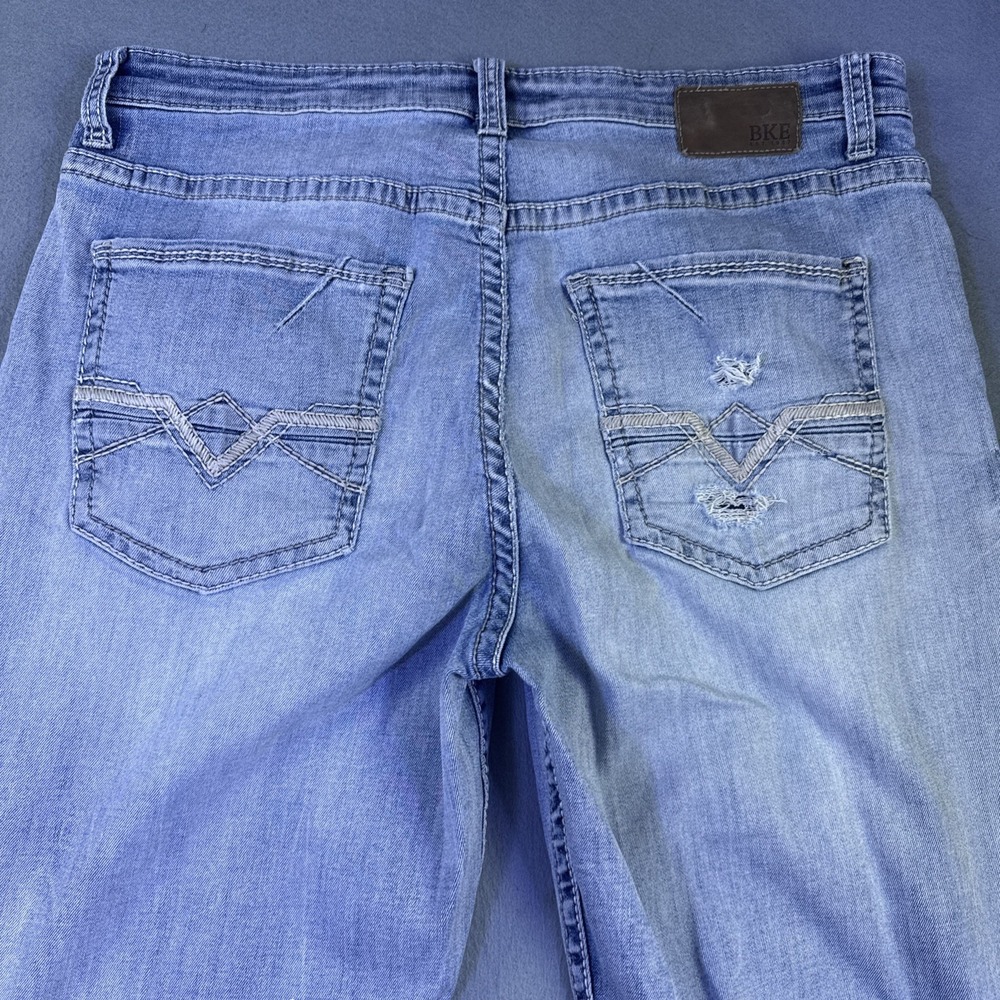 BKE Tyler Straight Jeans 34X32 Light Washed WORKWEAR SUSTAINS SOME HOLES - Picture 8 of 9